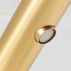 Robinet Lavabo Et Vasque|GoodHome Mitigeur de lavabo doré brossé Nyasa