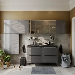 Robinet Lavabo Et Vasque|GoodHome Mitigeur de lavabo H.17,4 cm, gun metal, Kolima