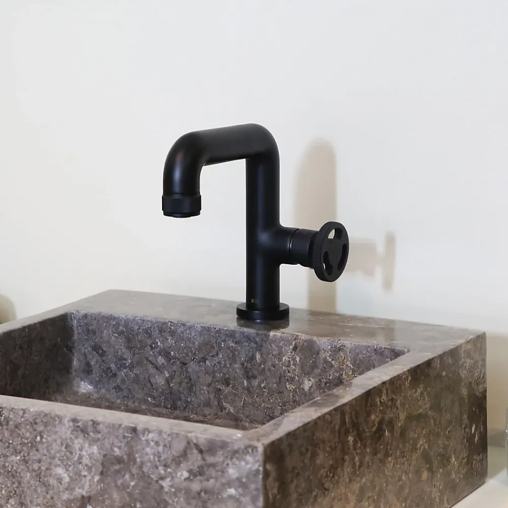 Robinet Lavabo Et Vasque|Essebagno Mitigeur de lavabo H.18 cm, noir, Factory