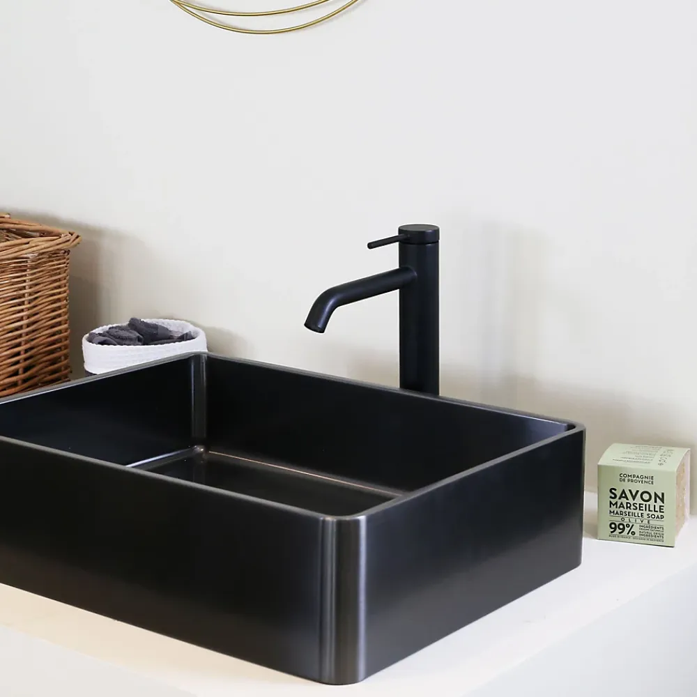 Essebagno Mitigeur de lavabo H.27,6 cm, noir, Lollipop