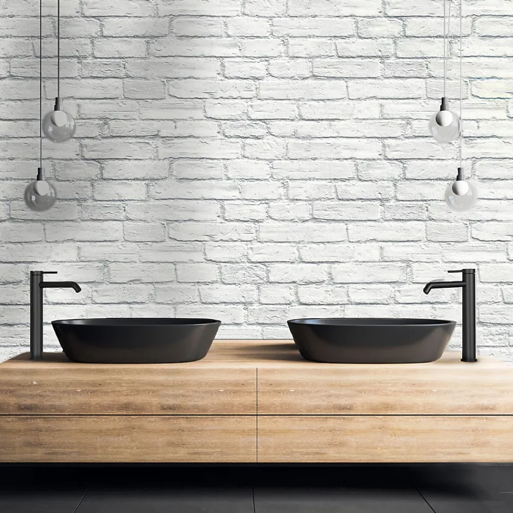 Essebagno Mitigeur de lavabo H.27,6 cm, noir, Lollipop