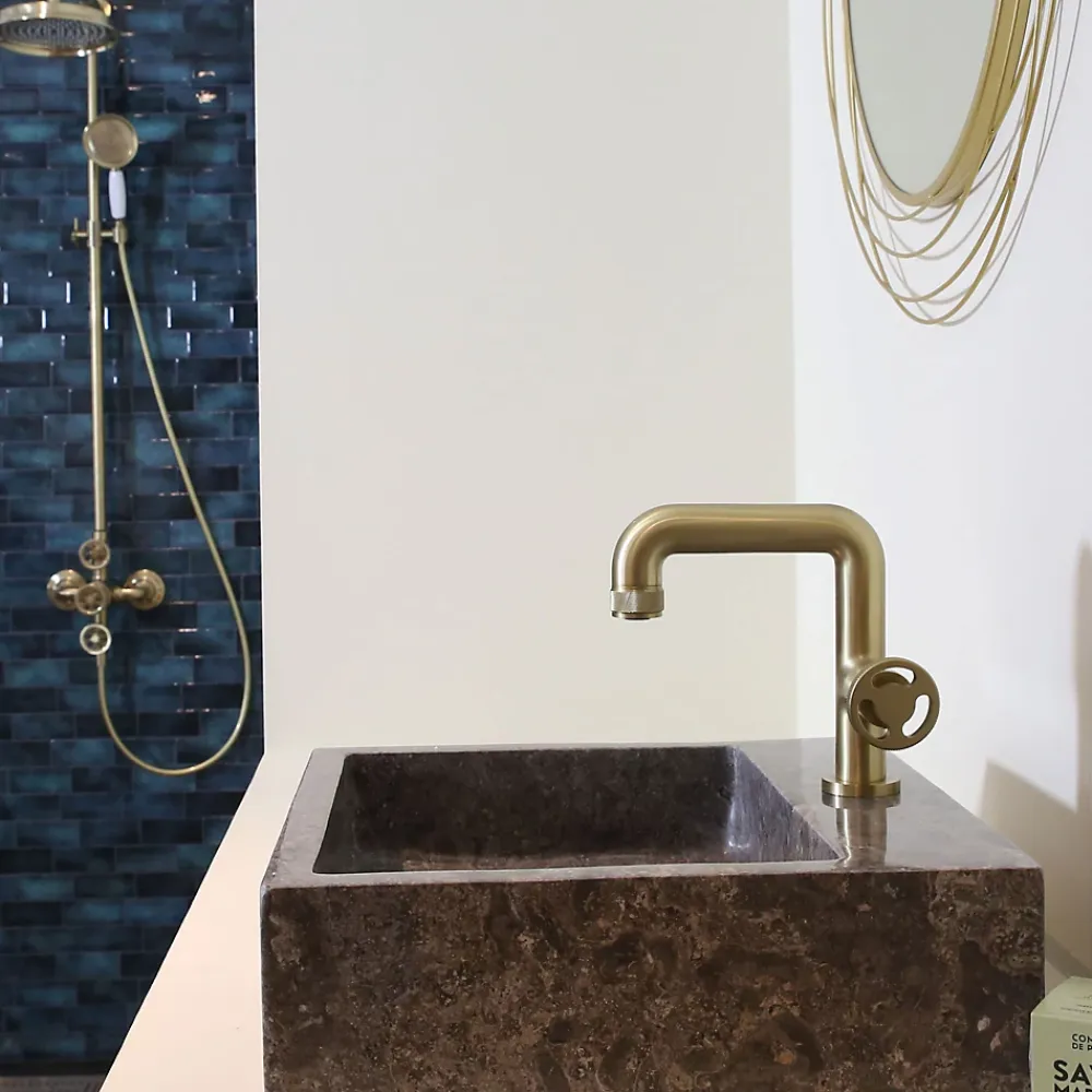 Essebagno Mitigeur de lavabo H.18 cm,doré Factory