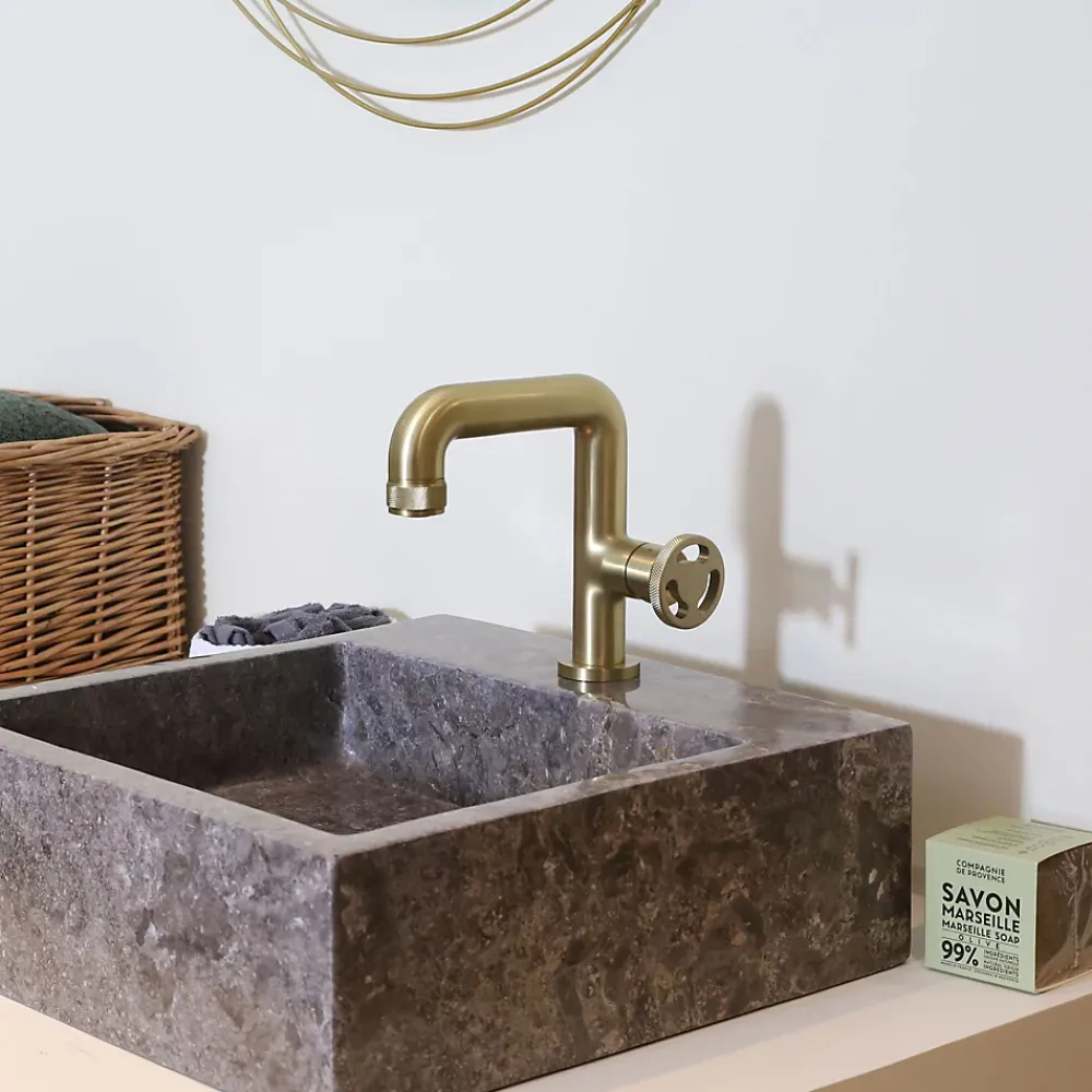 Essebagno Mitigeur de lavabo H.18 cm,doré Factory