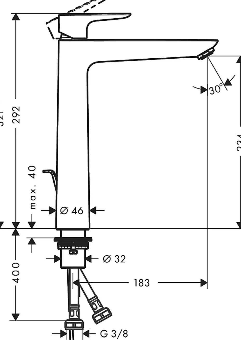 Robinet Lavabo Et Vasque|Hansgrohe Mitigeur de lavabo Talis E 240 EcoSmart avec tirette et vidage Chromé