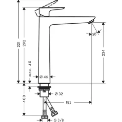 Hansgrohe Mitigeur de lavabo Talis E 240 aspect doré poli