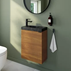 Hansgrohe Mitigeur de lavabo Rebris E 80 pour lave-mains sans tirette ni vidage noir mat