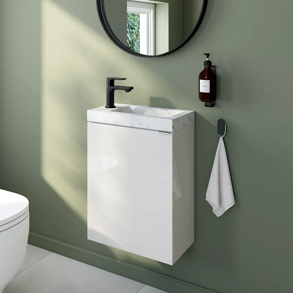 Hansgrohe Mitigeur de lavabo Rebris E 80 pour lave-mains sans tirette ni vidage noir mat
