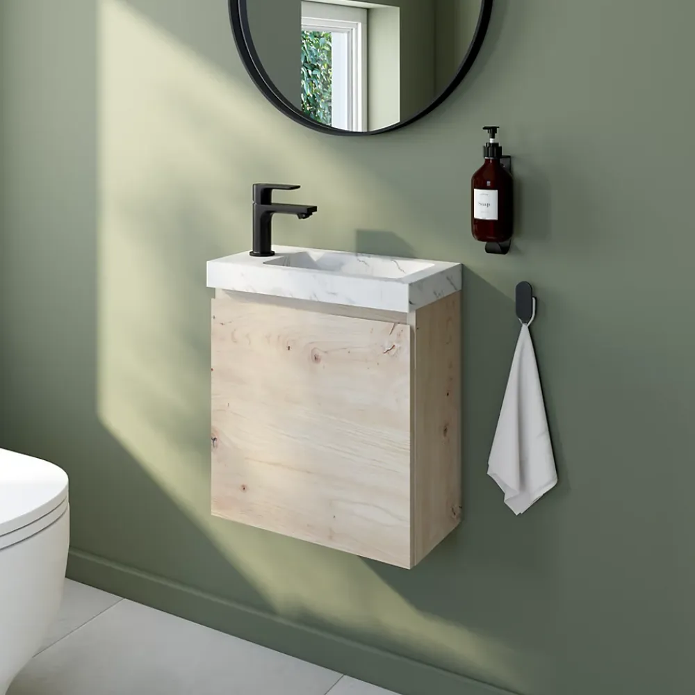 Hansgrohe Mitigeur de lavabo Rebris E 80 pour lave-mains sans tirette ni vidage noir mat