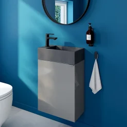 Hansgrohe Mitigeur de lavabo Rebris E 80 pour lave-mains sans tirette ni vidage noir mat