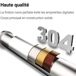 Robinet Lavabo Et Vasque|AICA Sanitaire Mitigeur de lavabo haut, acier inoxydable 304 brossé argenté, mixte froid/chaud