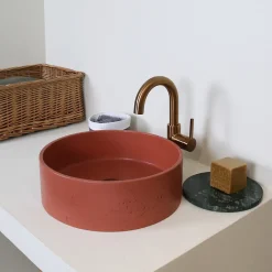 Essebagno Mitigeur de lavabo haut cuivre brossé Reflet