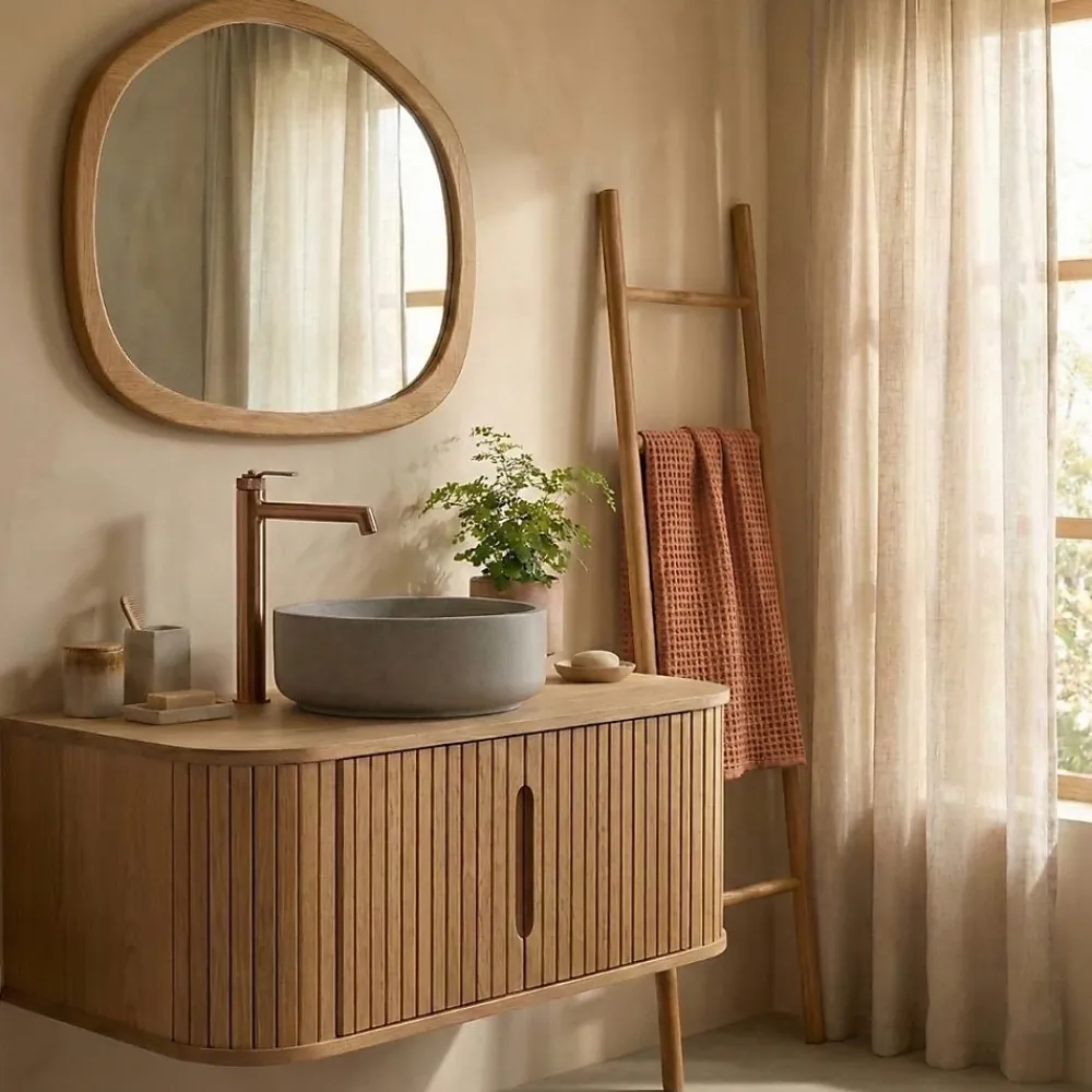 Robinet Lavabo Et Vasque|Essebagno Mitigeur de lavabo haut cuivre brossé Molette