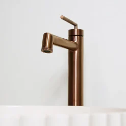 Robinet Lavabo Et Vasque|Essebagno Mitigeur de lavabo haut cuivre brossé Portofino