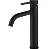 Robinet Lavabo Et Vasque|AICA Sanitaire Mitigeur de lavabo haut, noir, monocommande, acier inoxydable, mixte froid/chaud
