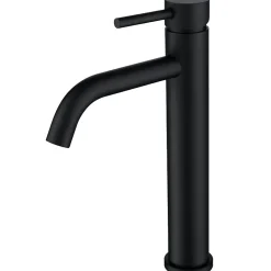 Robinet Lavabo Et Vasque|AICA Sanitaire Mitigeur de lavabo haut, noir, monocommande, acier inoxydable, mixte froid/chaud
