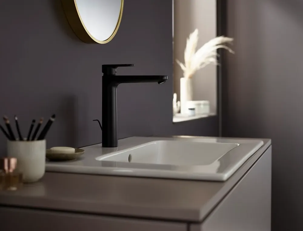 Hansgrohe Mitigeur de lavabo haut noir mat Vernis Blend 190