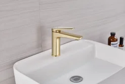 Edouard Rousseau Mitigeur de lavabo laiton brossé Gloss