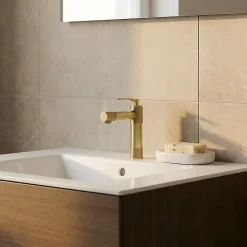 GoodHome Mitigeur de lavabo Laiton Sauga