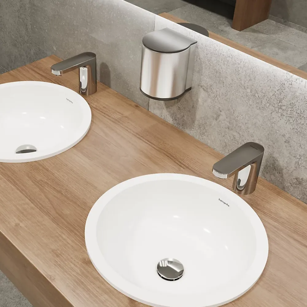 Robinet Lavabo Et Vasque|Hansgrohe Mitigeur de lavabo électronique avec pré-réglage de la température sur batterie, chrome, Vernis Blend