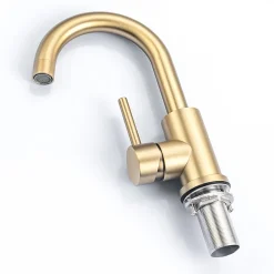 Lomazoo Mitigeur de lavabo doré Lysa