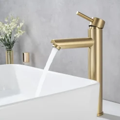 Lomazoo Mitigeur de lavabo doré Kandy