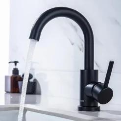 Lomazoo Mitigeur de lavabo noir Styx