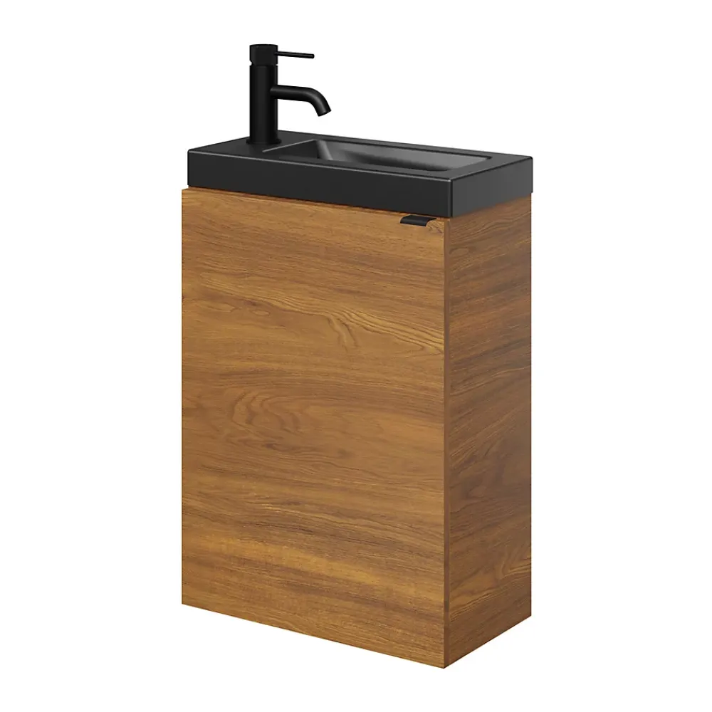 Robinet Lavabo Et Vasque|GoodHome Mitigeur de lavabo M noir mat, Selenga