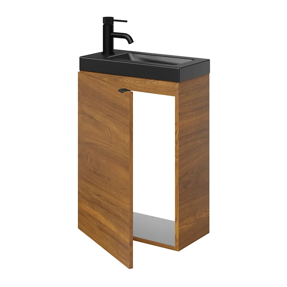 Robinet Lavabo Et Vasque|GoodHome Mitigeur de lavabo M noir mat, Selenga