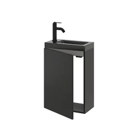 Robinet Lavabo Et Vasque|GoodHome Mitigeur de lavabo M noir mat, Selenga