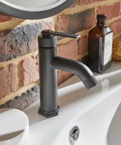 Robinet Lavabo Et Vasque|GoodHome Mitigeur de lavabo M noir mat, Selenga