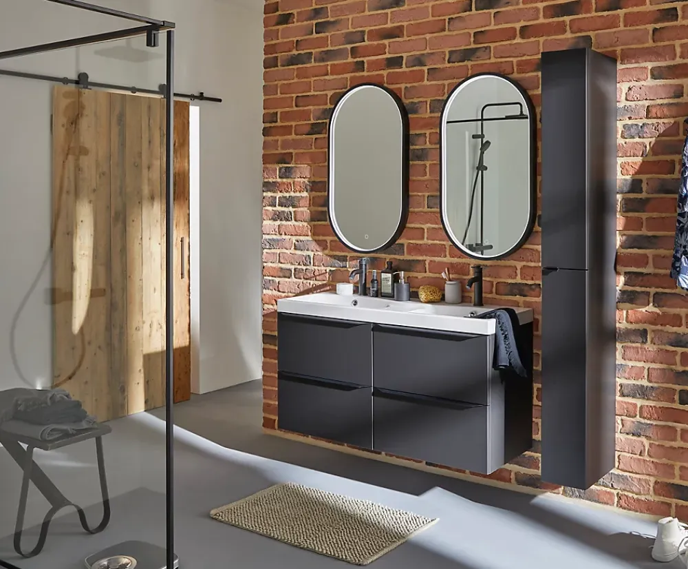 Robinet Lavabo Et Vasque|GoodHome Mitigeur de lavabo M noir mat, Selenga