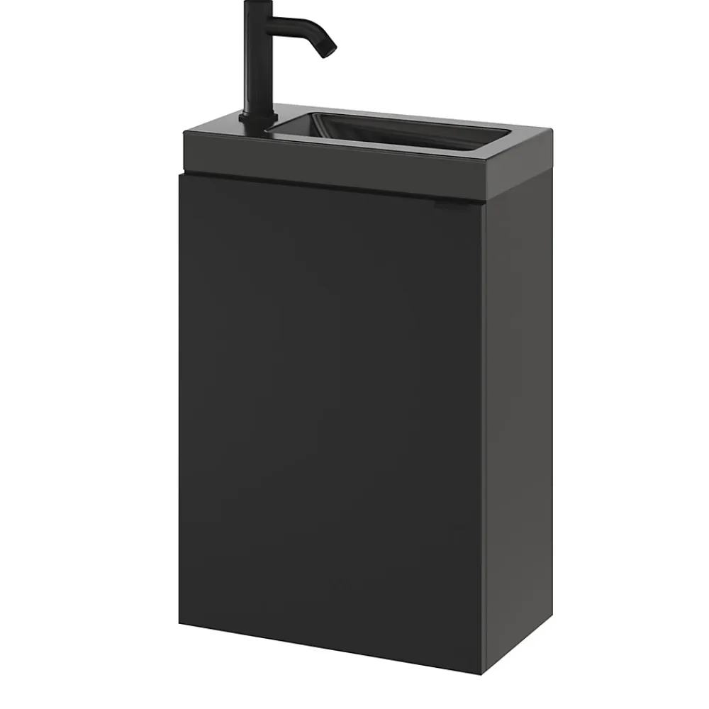 Robinet Lavabo Et Vasque|GoodHome Mitigeur de lavabo M noir mat, Selenga