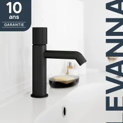 GoodHome Mitigeur de lavabo M, noir, Levanna
