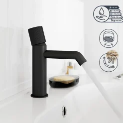 GoodHome Mitigeur de lavabo M, noir, Levanna
