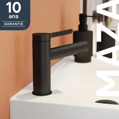 Robinet Lavabo Et Vasque|GoodHome Mitigeur de lavabo M, noir mat, Maza