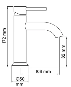 Edouard Rousseau Mitigeur de lavabo mécanique inox, Ilo Small