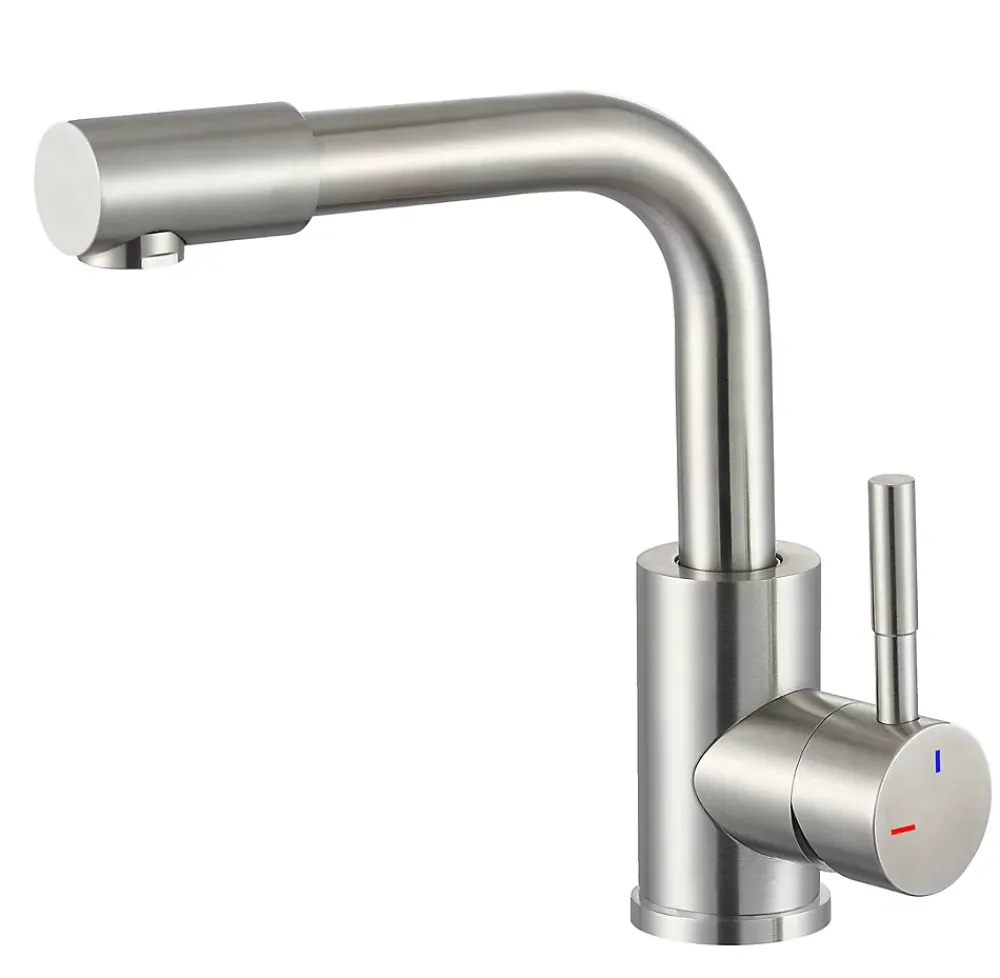Robinet Lavabo Et Vasque|Edouard Rousseau Mitigeur de lavabo mécanique inox, Ylus
