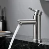 Robinet De Bidet|Deko Mitigeur de lavabo monocommande en acier inoxydable, mitigeur de salle de bain au design moderne, eau chaude et froide réglable