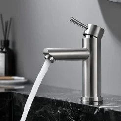 Robinet De Bidet|Deko Mitigeur de lavabo monocommande en acier inoxydable, mitigeur de salle de bain au design moderne, eau chaude et froide réglable