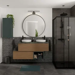 GoodHome Mitigeur de lavabo noir Cavally XL