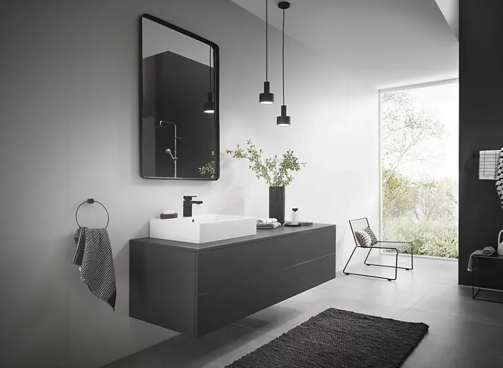Robinet Lavabo Et Vasque|Hansgrohe Mitigeur de lavabo noir mat Vernis Shape 100