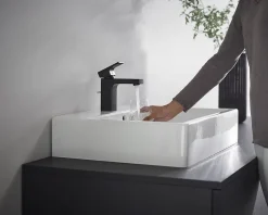 Robinet Lavabo Et Vasque|Hansgrohe Mitigeur de lavabo noir mat Vernis Shape 100