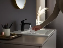 Robinet Lavabo Et Vasque|Hansgrohe Mitigeur de lavabo noir mat Vernis Blend 100