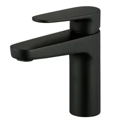 Robinet Lavabo Et Vasque|GoodHome Mitigeur de lavabo noir taille M avec bonde clic-clac, Cavally