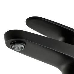 Robinet Lavabo Et Vasque|GoodHome Mitigeur de lavabo noir taille M avec bonde clic-clac, Cavally