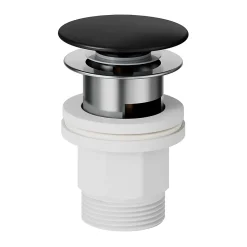 Robinet Lavabo Et Vasque|GoodHome Mitigeur de lavabo noir taille M avec bonde clic-clac, Cavally
