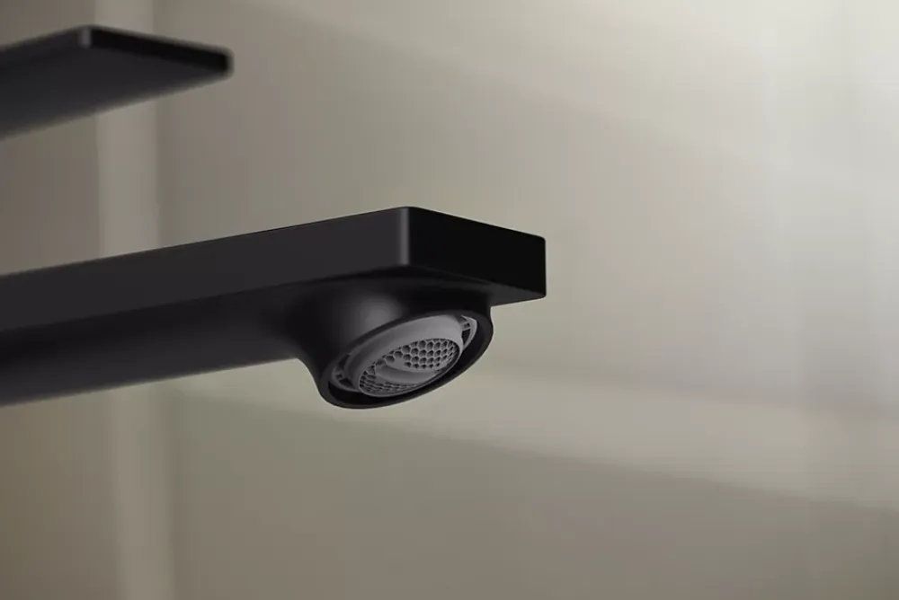 Hansgrohe Mitigeur de lavabo pour vasque à poser avec tirette et vidage noir mat, Rebris E 240 CoolStart