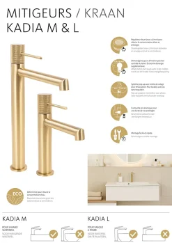 Robinet Lavabo Et Vasque|Schulte Mitigeur De Lavabo Kadia L - Or Mat