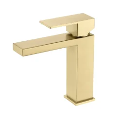 Robinet Lavabo Et Vasque|Poalgi Mitigeur de lavabo SKY BATH or brossé PVD Inox S304 série Army