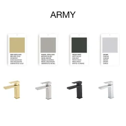 Robinet Lavabo Et Vasque|Poalgi Mitigeur de lavabo SKY BATH or brossé PVD Inox S304 série Army